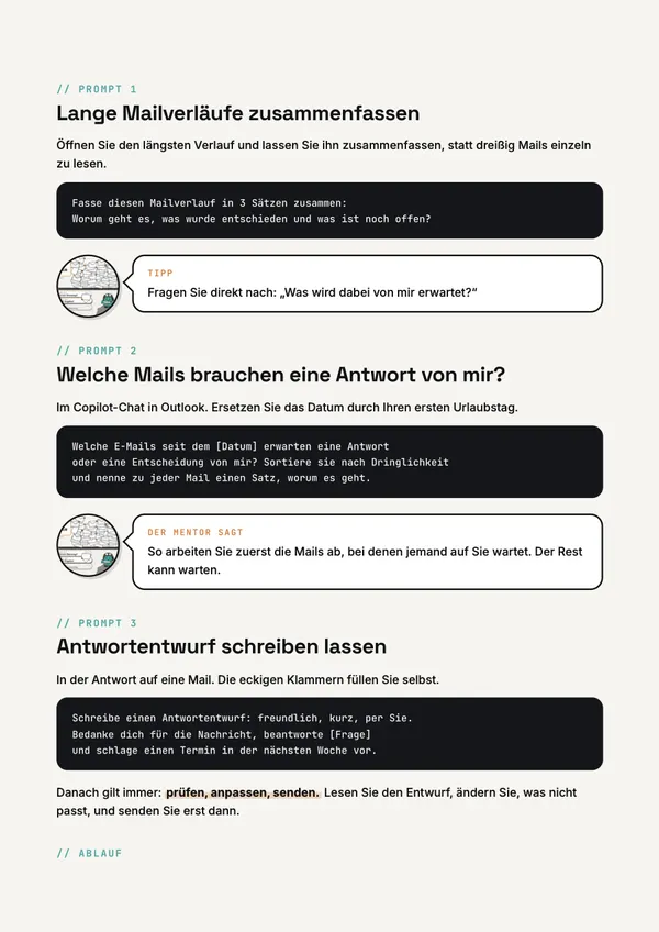 PDF page with the three prompts to copy.