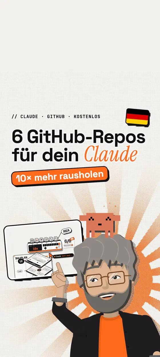 Szene aus dem Beispiel-Reel: der Mentor mit dem Pixel-Wesen auf dem Kopf