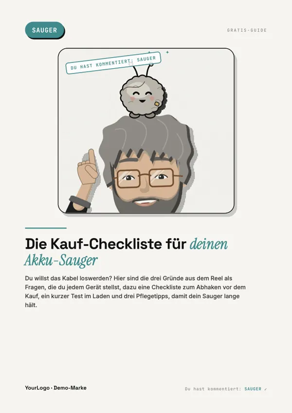 PDF-Cover: Die Kauf-Checkliste für deinen Akku‑Sauger