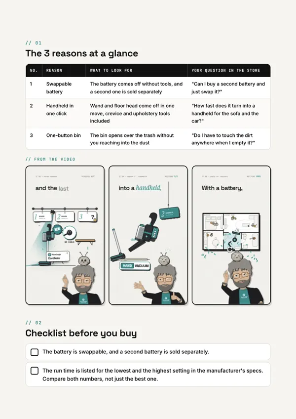 Second PDF page with the "At a glance" overview