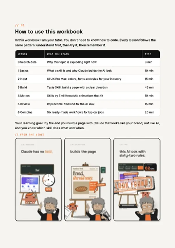 Second PDF page with the "At a glance" overview